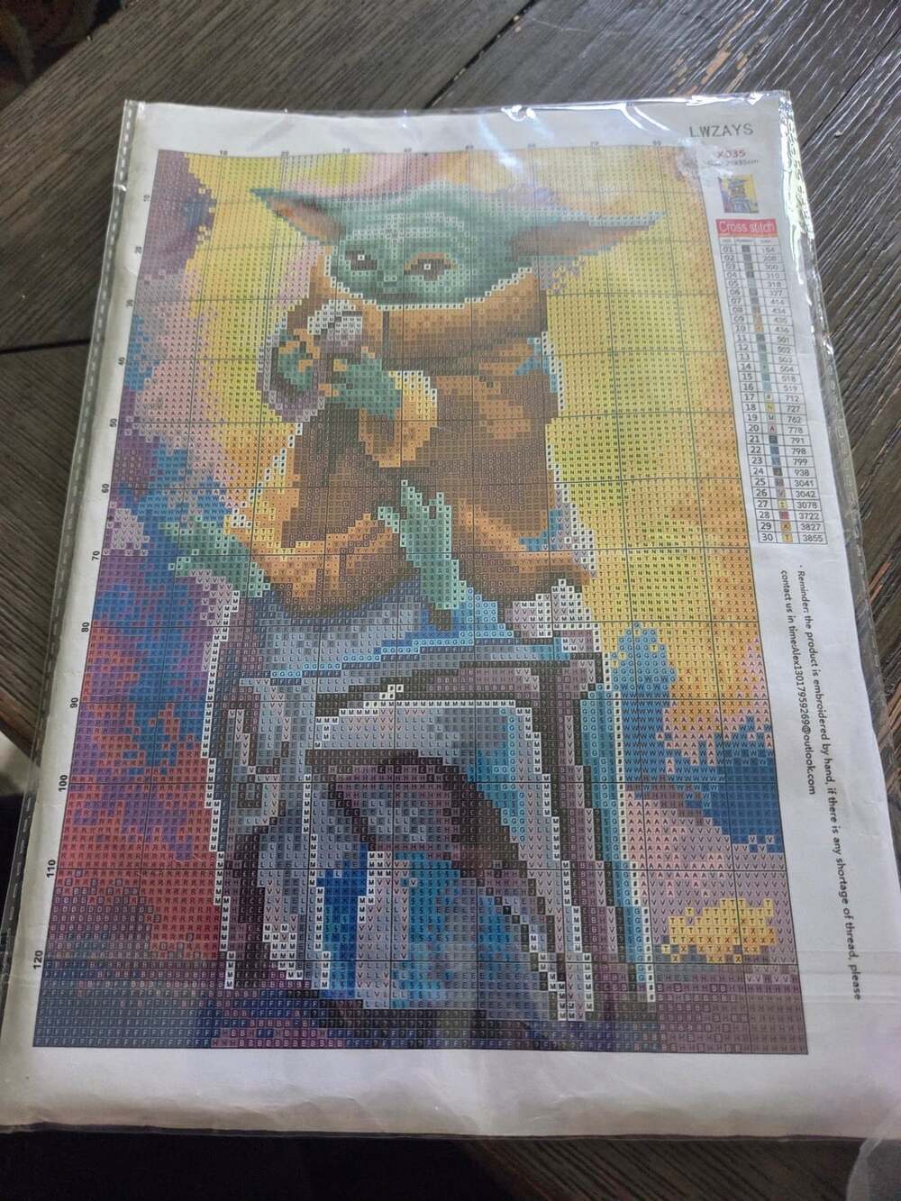 LWZAYS Baby Yoda Cross Stitch Pattern Kit